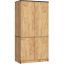 Wardrobe AKORD S90, 4 doors and 4 shelves, oak color, 90 × 180 × 51 cm