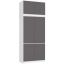 Wardrobe AkordV2 S90, 6 doors, white/gray, 90 × 235 × 51 cm