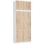 Wardrobe AkordV2 S90, 6 doors, white/brown, 90 × 235 × 51 cm