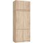 Wardrobe AkordV2 S90, 6 doors and 6 shelves, brown, 90 × 235 × 51 cm