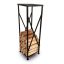 Stovas malkoms Bituxx, juodos spalvos, 37 × 111 × 37 cm