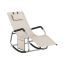 Rocking chair with adjustable headrest, dark gray, 151 x 56.2 x 97.3 cm