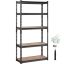 Reguliuojamas 5 pakopų metalinis sandėliavimo lentynų blokas, juodas, 30x12x60 colių