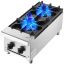 Komercinė nerūdijančio plieno dujinė viryklė, 2 degikliai, 14 kW