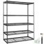 Reguliuojamas 5 pakopų metalinis sandėliavimo lentynų blokas, juodas, 60x24x78 colių