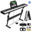 88 klavišų sulankstomas skaitmeninis pianinas bluetooth MIDI, juodas