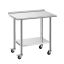 Virtuvės darbo stalas VEVOR YH2-J-D-36, su ratukais ir sienele, 91,5 × 89,4 × 61 cm