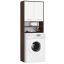 Bathroom cabinet FIN, 2 doors, 4 shelves, brown/white, 64 × 180 × 30 cm