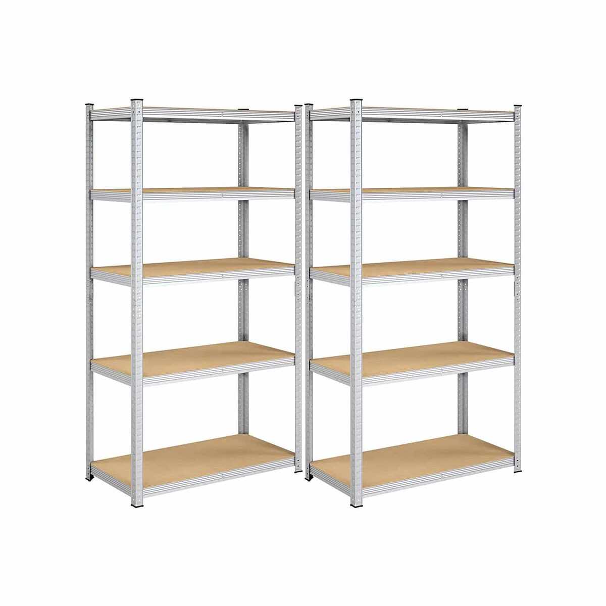Комплект из 2 полок для хранения, 200 x 100 x 50 см, серебристый