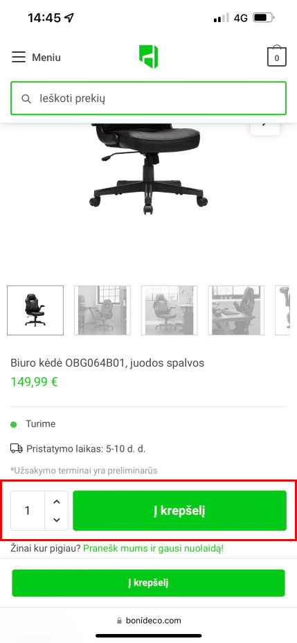 Užsakymo pateikimas mobiliojoje svetainės versijoje Užsakymo pateikimas mobiliojoje svetainės versijoje