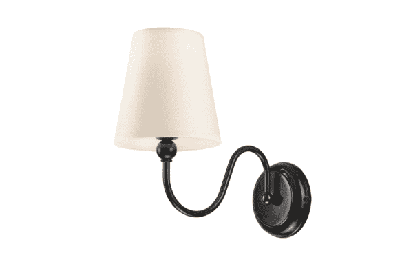 Vintažinio stiliaus sieninis šviestuvas Bouli, juodas