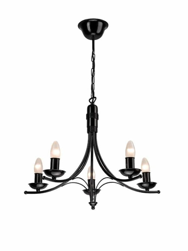 Žvakidės stiliaus pakabinamas šviestuvas Luca, juodas