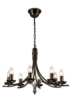 Žvakidės stiliaus pakabinamas šviestuvas Luca, juodas