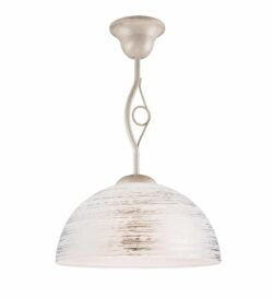 Vintažinio stiliaus pakabinamas šviestuvas Emilio, baltas