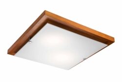 Kvadrato formos pakabinamas šviestuvas, rudas