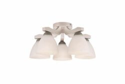 Medinis, vintažinio stiliaus pakabinamas šviestuvas Adriano su stiklu, baltos spalvos