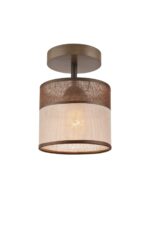 Klasikinis, pakabinamas šviestuvas Andrea su gaubtu, rudos spalvos