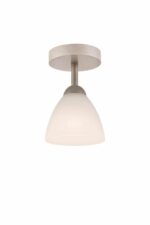 Medinis, vintažinio stiliaus pakabinamas šviestuvas Adriano su stiklu, baltos spalvos