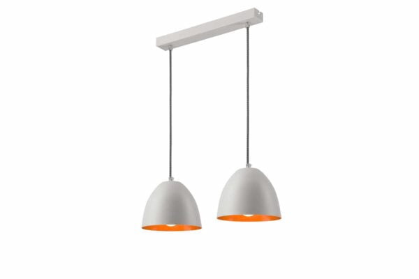 Pakabinamas šviestuvas Livia su plieniniais gaubtais, baltas