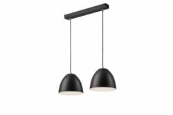 Pakabinamas šviestuvas Livia su plieniniais gaubtais, juodas