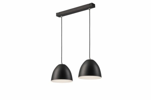 Pakabinamas šviestuvas Livia su plieniniais gaubtais, juodas