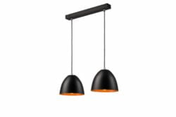 Pakabinamas šviestuvas Livia su plieniniais gaubtais, juodas