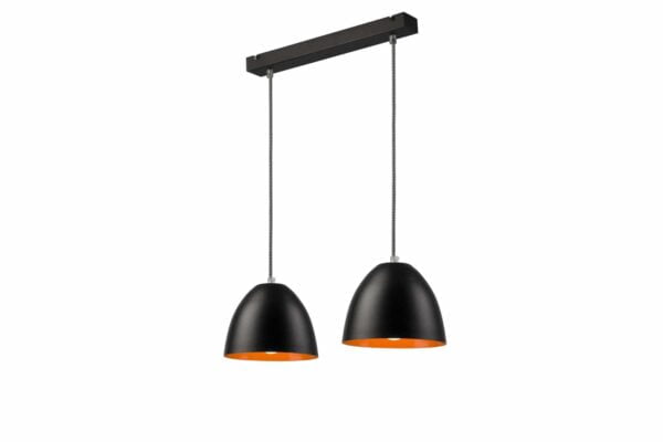 Pakabinamas šviestuvas Livia su plieniniais gaubtais, juodas