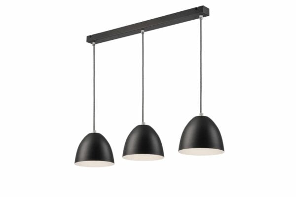 Pakabinamas šviestuvas Livia su plieniniais gaubtais, grafito spalvos