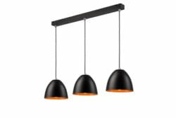 Pakabinamas šviestuvas Livia su plieniniais gaubtais, juodas