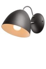 Sieninis šviestuvas Livia su plieniniu gaubtu, grafito spalvos