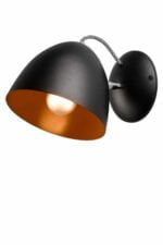 Sieninis šviestuvas Livia su plieniniu gaubtu, juodas