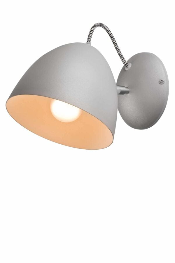 Sieninis šviestuvas Livia su plieniniu gaubtu, pilkas