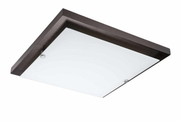 Kvadrato formos pakabinamas LED šviestuvas, tamsiai rudas