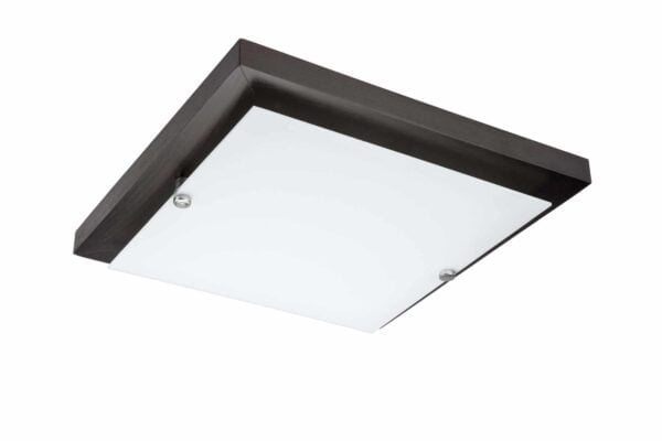 Kvadrato formos pakabinamas LED šviestuvas, tamsiai rudas