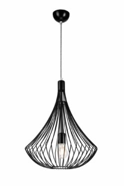 Plieninis pakabinamas šviestuvas, juodas