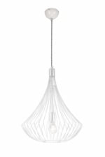 Plieninis pakabinamas šviestuvas, baltas