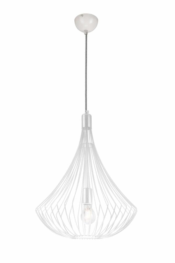 Plieninis pakabinamas šviestuvas, baltas