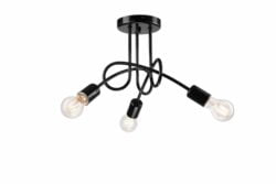 Šiuolaikinis, plieninis pakabinamas šviestuvas Camilla, juodas