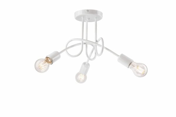 Šiuolaikinis, plieninis pakabinamas šviestuvas Camilla, baltas