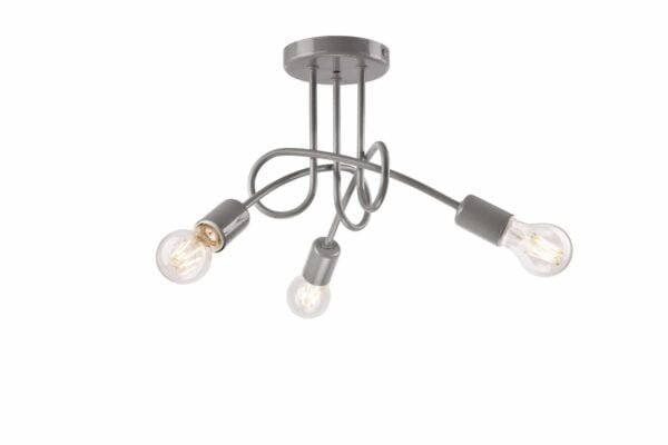 Šiuolaikinis, plieninis pakabinamas šviestuvas Camilla, pilkas