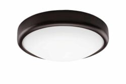 Apvalios formos pakabinamas LED šviestuvas su išgaubtu stiklu, tamsiai rudas