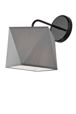 Modernus sieninis šviestuvas Carla su rombo formos gaubtu, pilkas