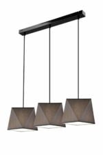 Modernus pakabinamas šviestuvas Carla su rombo formos gaubtais, pilkas