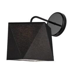 Modernus sieninis šviestuvas Carla su rombo formos gaubtu, juodas