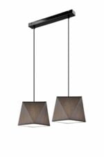 Modernus pakabinamas šviestuvas Carla su rombo formos gaubtais, pilkas