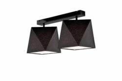 Modernus pakabinamas šviestuvas Carla su rombo formos gaubtais, juodas