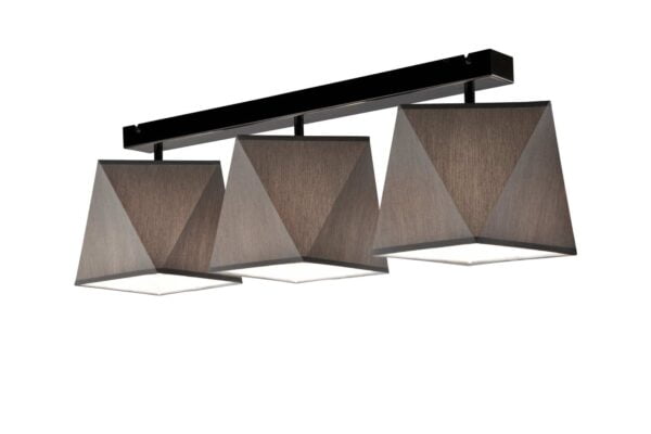 Modernus pakabinamas šviestuvas Carla su rombo formos gaubtais, pilkas