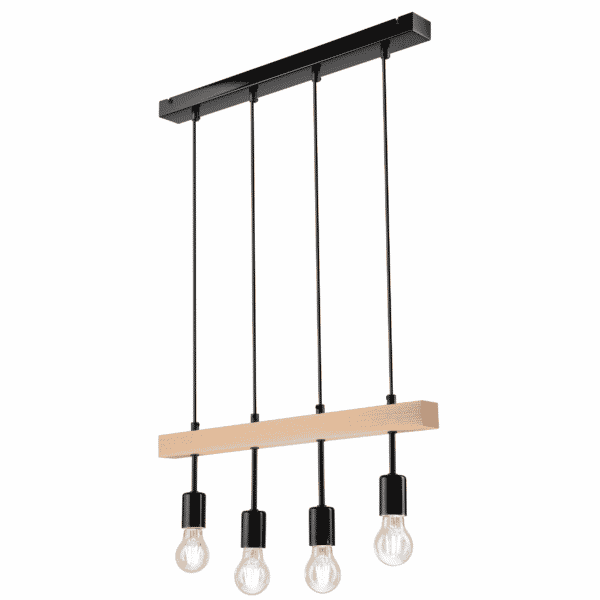 Minimalistinis pakabinamas šviestuvas Orazio, juodas
