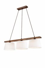 Medinis, skandinaviškas pakabinamas šviestuvas Aida, rudos spalvos