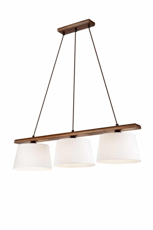 Medinis, skandinaviškas pakabinamas šviestuvas Aida, rudos spalvos